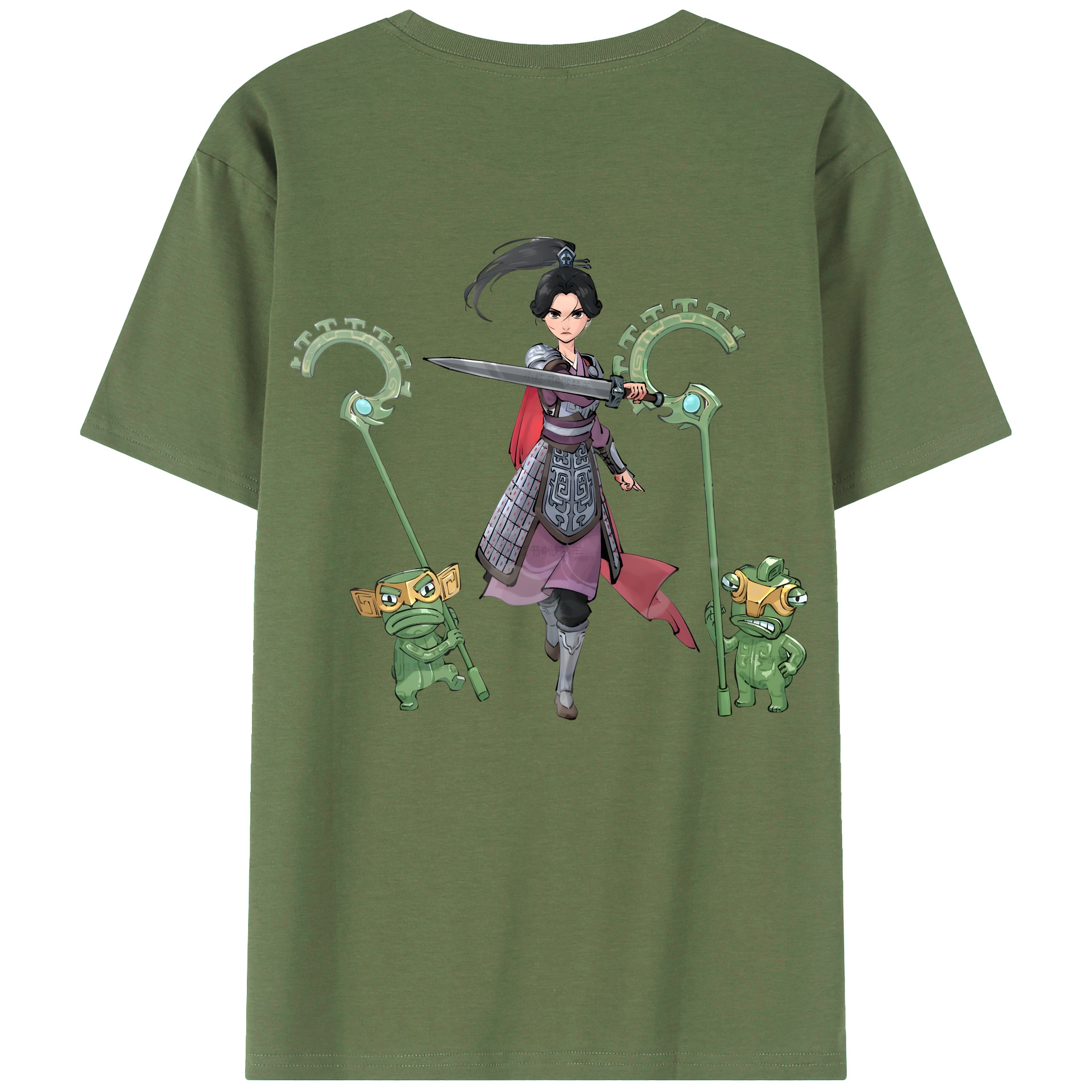 （画像用） Ne Zha 2 ナタ 魔童の大暴れ 綿100％ メンズ半袖Tシャツ（バックプリント） 通気性